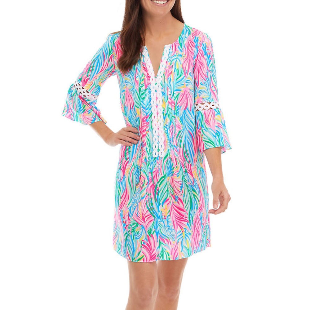 NewLilly Pulitzer Hollie Tunic Dress Multi Sea Turtle Soiree nwt